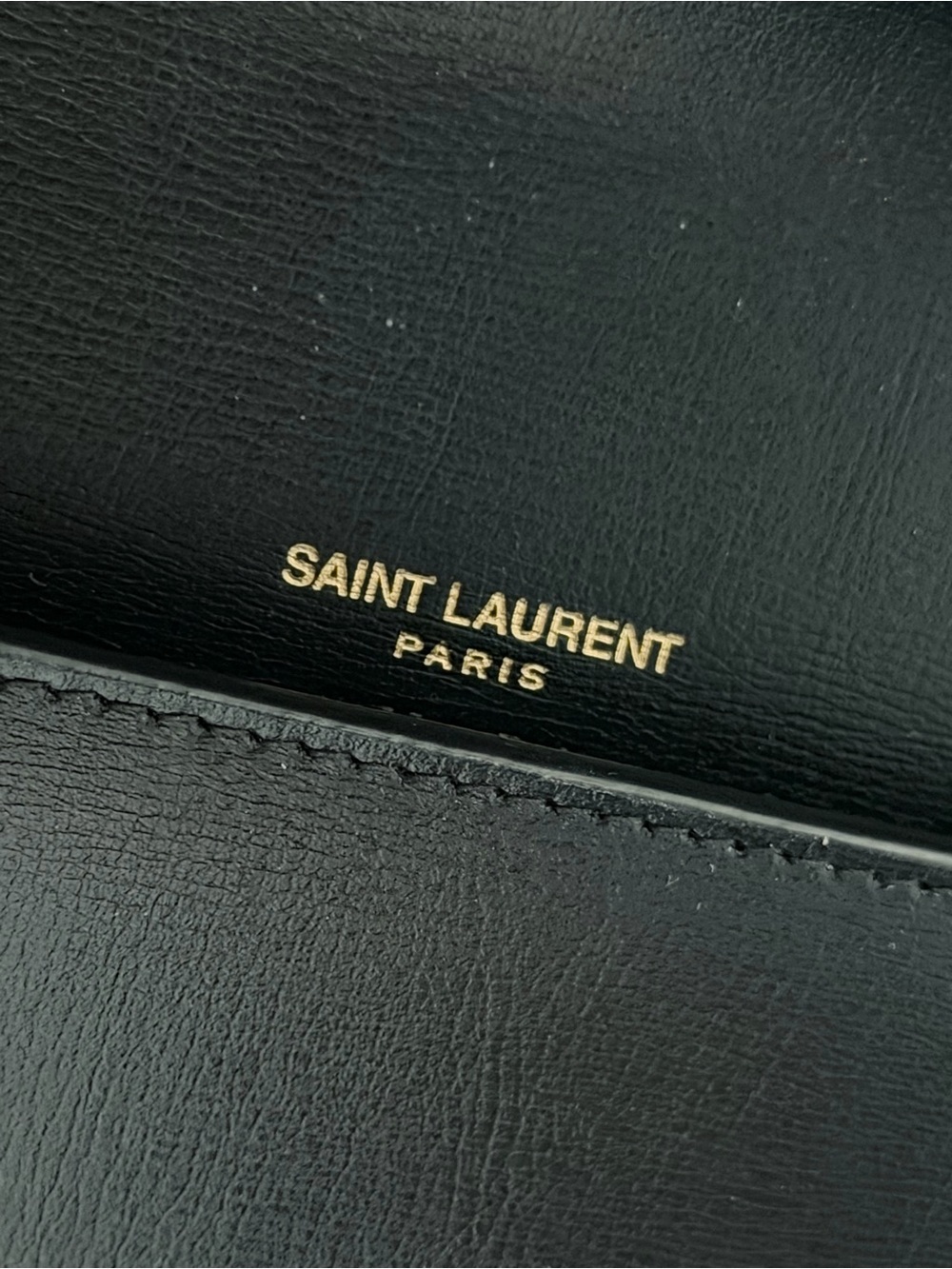 Saint Laurent Black Leather Crossbody with Gold YSL Logo phone holder - Picture 10 of 14